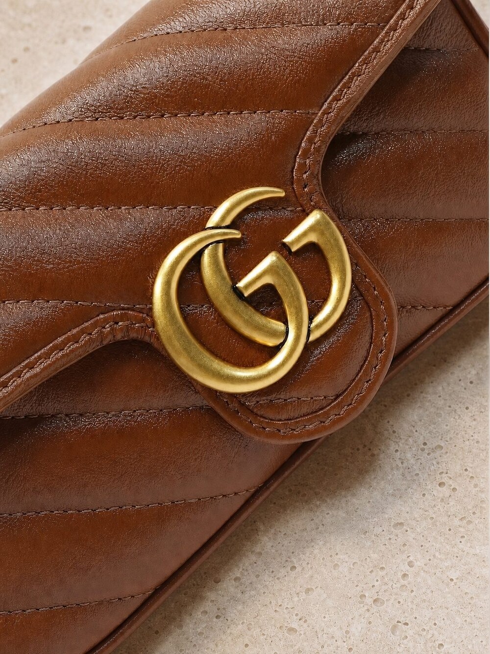 Gucci GG Marmont Super Mini Caramel Matelasse Shoulder Bag - Picture 6 of 6